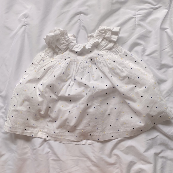 Janie and Jack Clip Dot Dress White Size 6-12 Months - Picture 1 of 7